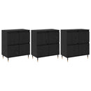 vidaXL Tárolószekrény 3 pcs Fekete tölgy 60 x 35 x 70 cm