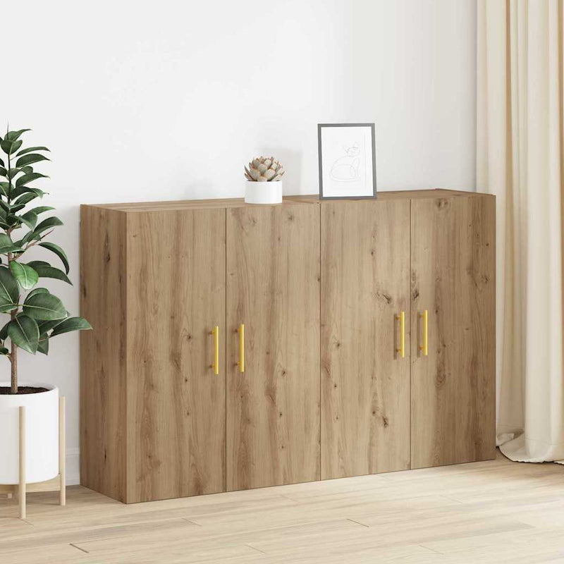 vidaXL Fali Szekrények 2 pcs kézműves tölgy 69.5 x 34 x 90 cm Faanyag