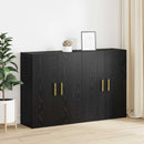 vidaXL Fali szekrény 2 pcs Fekete tölgy 69,5 x 34 x 90 cm Faanyag
