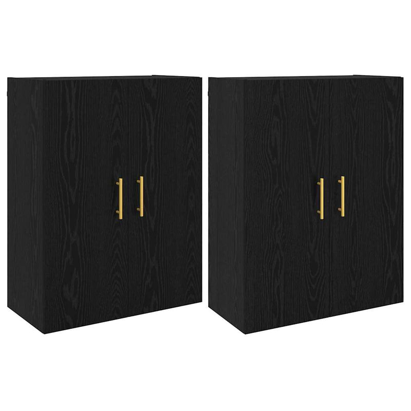 vidaXL Fali Szekrények 2 pcs Musta tammi 69.5 x 34 x 90 cm Faanyag
