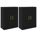 vidaXL Fali szekrény 2 pcs Fekete tölgy 69,5 x 34 x 90 cm Faanyag