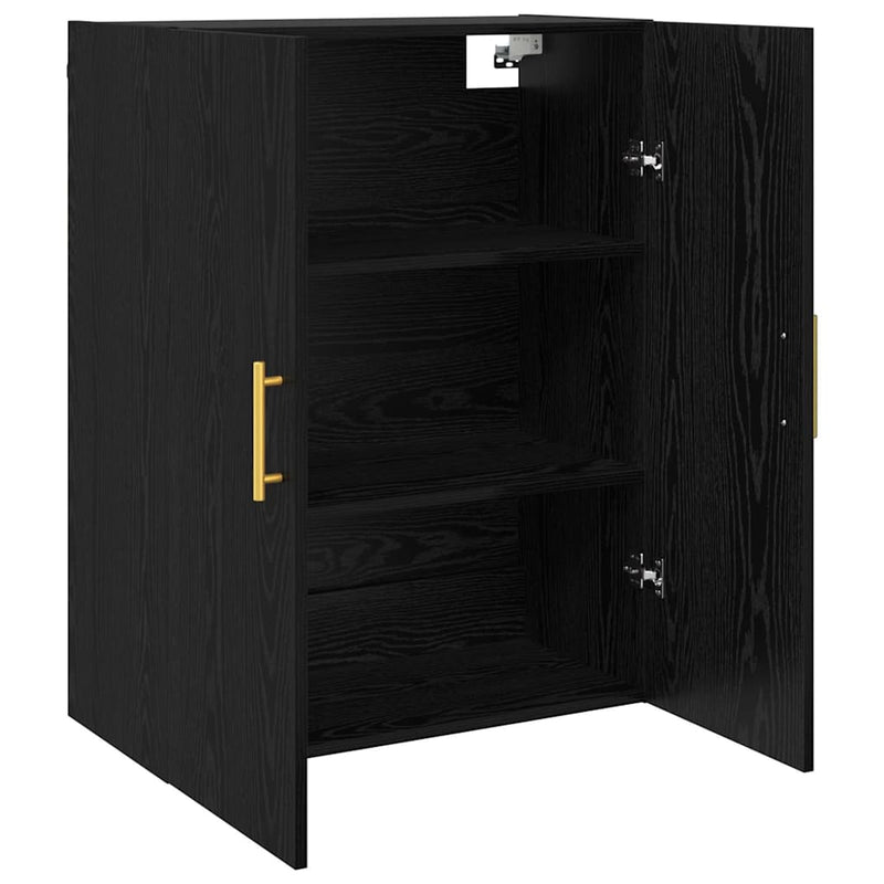 vidaXL Fali Szekrények 2 pcs Musta tammi 69.5 x 34 x 90 cm Faanyag