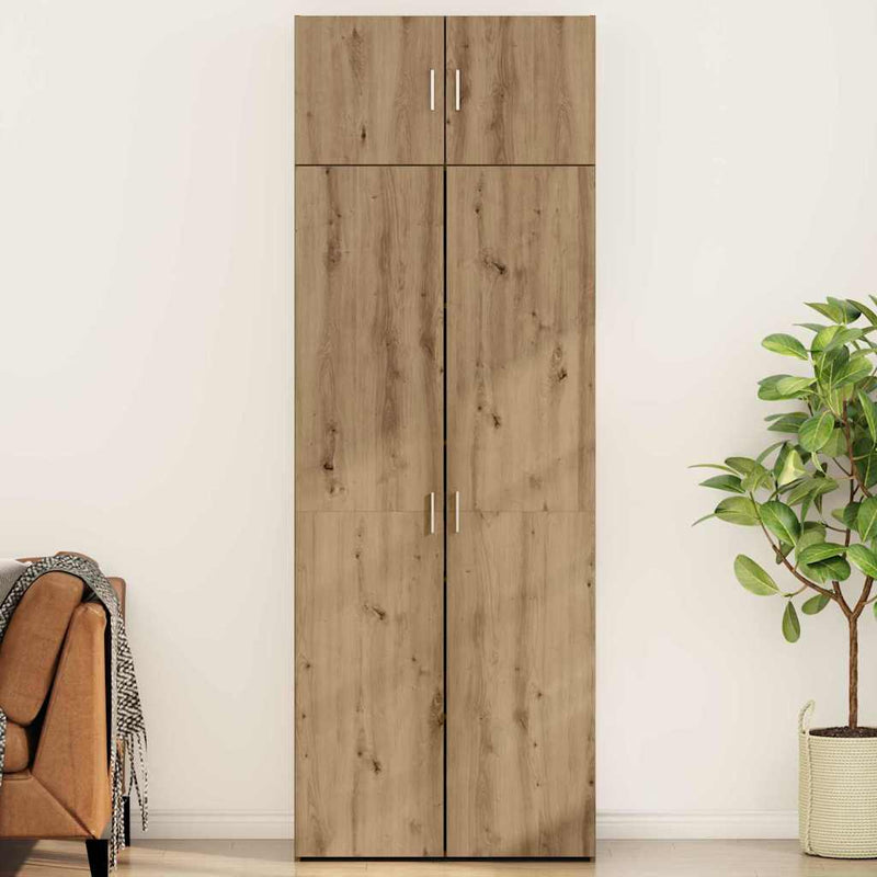 vidaXL Tárolószekrény kézműves tölgy 80 x 42.5 x 225 cm Faanyag