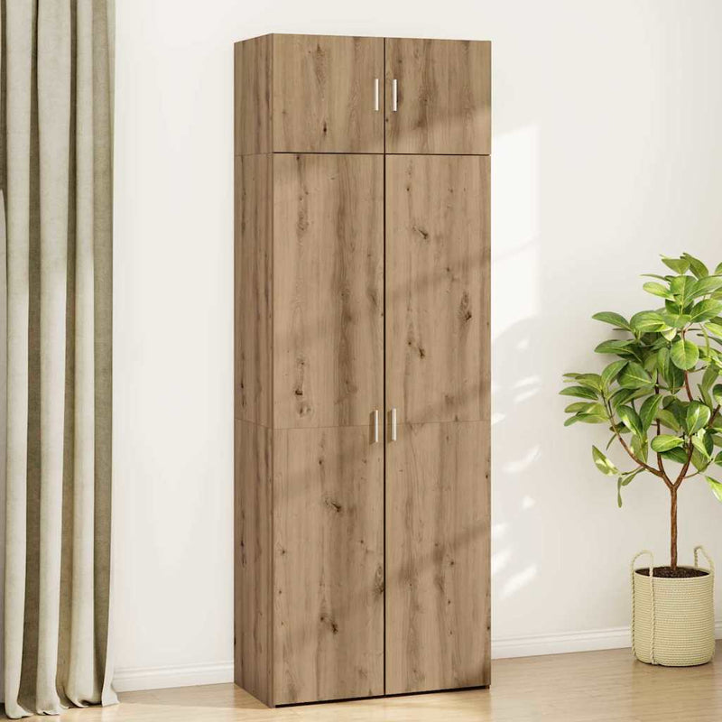 vidaXL Tárolószekrény kézműves tölgy 80 x 42.5 x 225 cm Faanyag