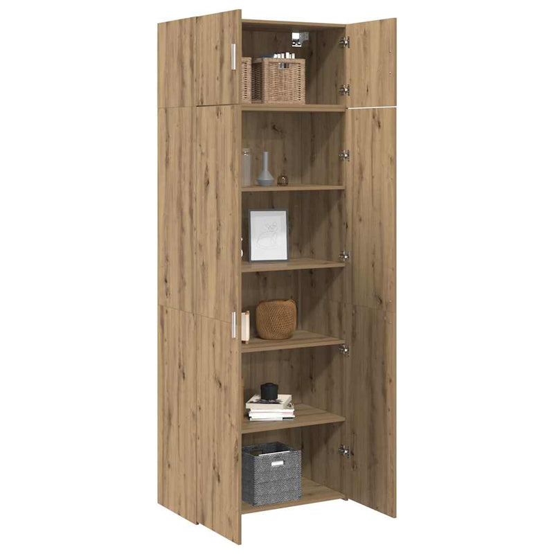 vidaXL Tárolószekrény kézműves tölgy 80 x 42.5 x 225 cm Faanyag