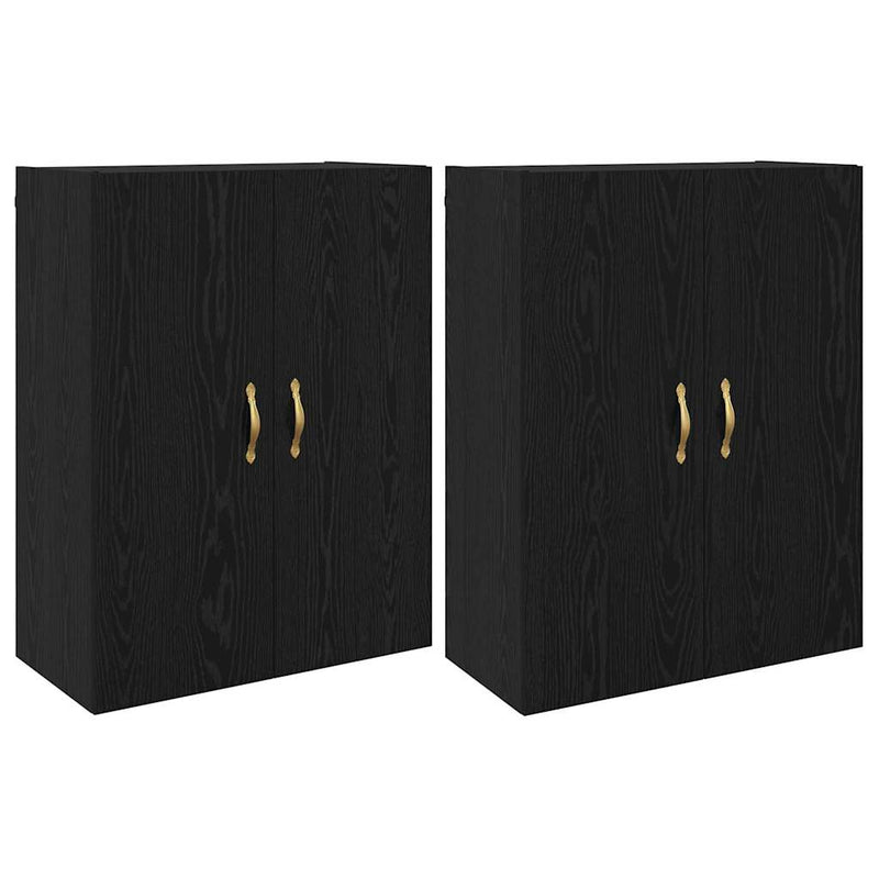vidaXL Fali Szekrények 2 pcs Musta tammi 69.5 x 34 x 90 cm Faanyag