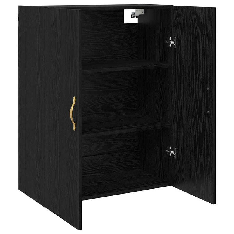 vidaXL Fali Szekrények 2 pcs Musta tammi 69.5 x 34 x 90 cm Faanyag