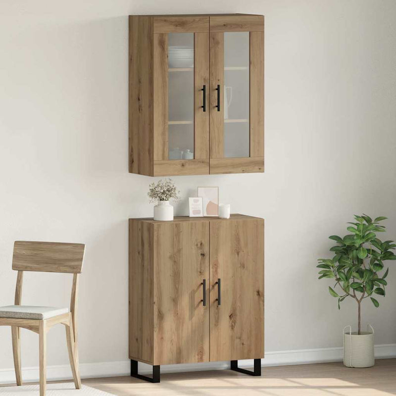 vidaXL Magasfiú kézműves tölgy 69.5 x 34 x 90 cm Faanyag