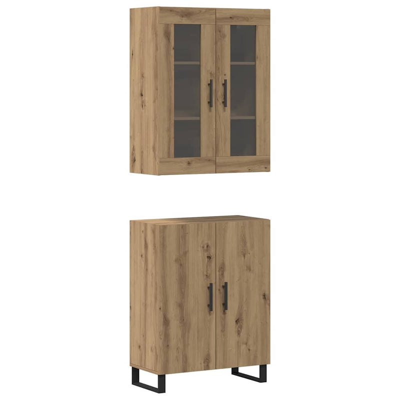 vidaXL Magasfiú kézműves tölgy 69.5 x 34 x 90 cm Faanyag