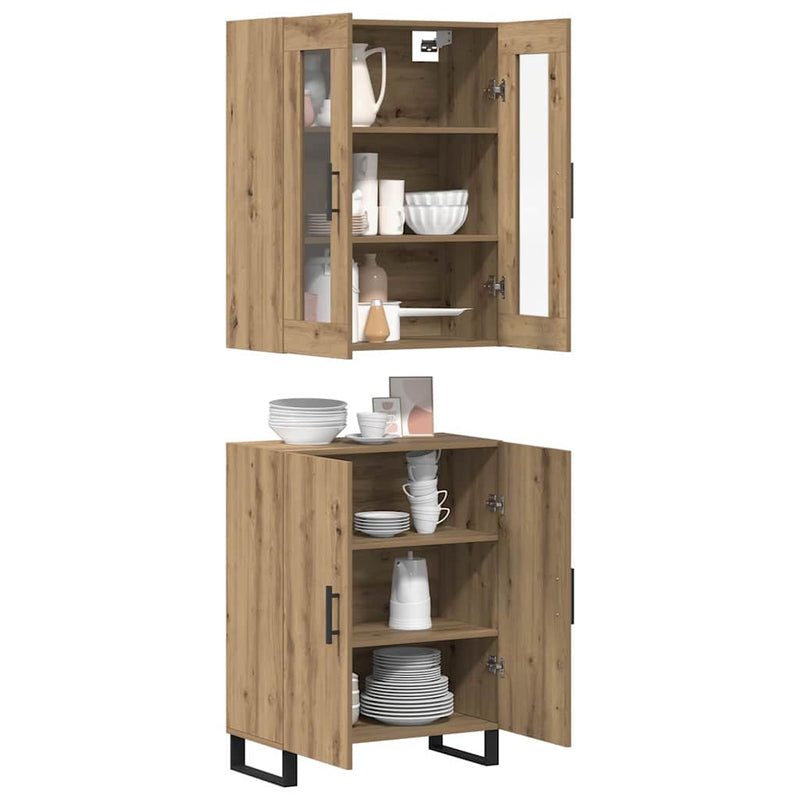 vidaXL Magasfiú kézműves tölgy 69.5 x 34 x 90 cm Faanyag
