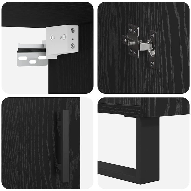 vidaXL Magasfiú Musta tammi 69,5 x 34 x 180 cm Faanyag