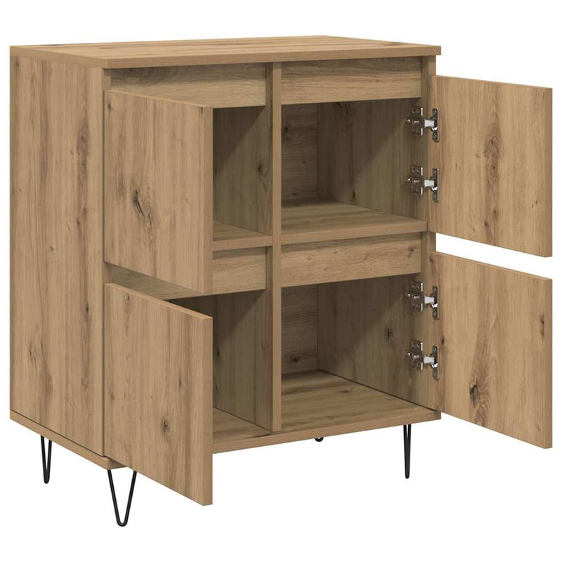 vidaXL Oldalszekrények 3 pcs kézműves tölgy 180 x 35 x 70 cm Faanyag