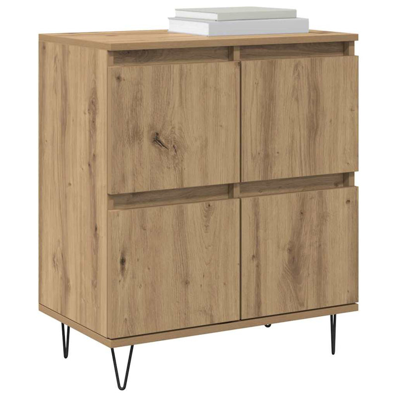 vidaXL Oldalszekrények 3 pcs kézműves tölgy 180 x 35 x 70 cm Faanyag