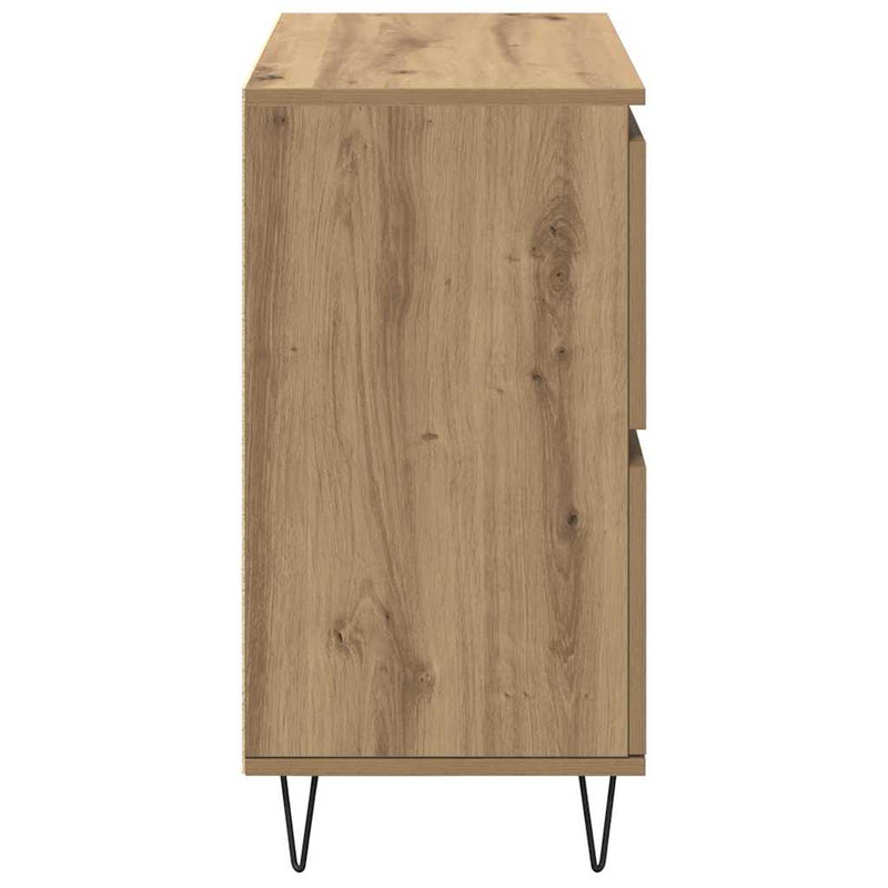 vidaXL Oldalszekrények 3 pcs kézműves tölgy 180 x 35 x 70 cm Faanyag