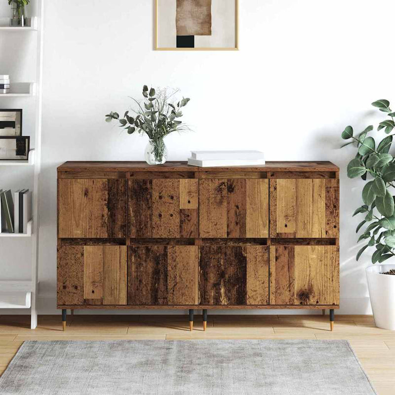vidaXL Oldalszekrények 2 pcs Régi fa 120 x 35 x 70 cm Faanyag