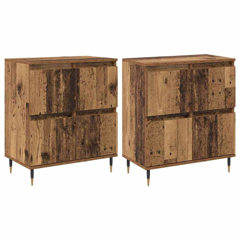 vidaXL Oldalszekrények 2 pcs Régi fa 120 x 35 x 70 cm Faanyag