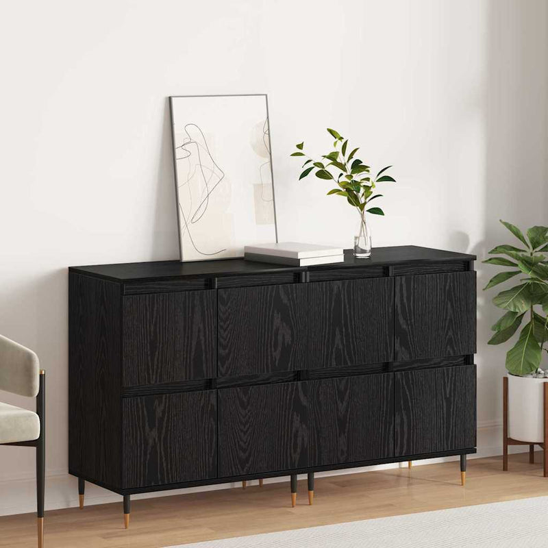 vidaXL Oldalszekrények 2 pcs Musta tammi 120 x 35 x 70 cm Faanyag