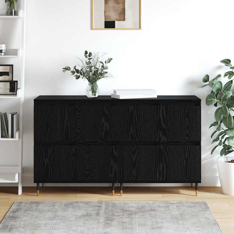 vidaXL Oldalszekrények 2 pcs Musta tammi 120 x 35 x 70 cm Faanyag