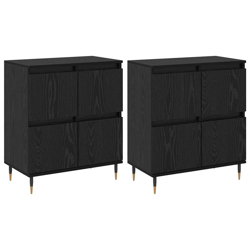 vidaXL Oldalszekrények 2 pcs Musta tammi 120 x 35 x 70 cm Faanyag