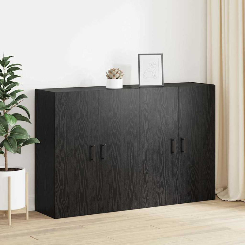vidaXL Fali Szekrények 2 pcs Musta tammi 69.5 x 34 x 90 cm Faanyag