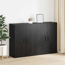 vidaXL Fali szekrény 2 pcs Fekete tölgy 69,5 x 34 x 90 cm Faanyag
