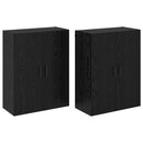 vidaXL Fali szekrény 2 pcs Fekete tölgy 69,5 x 34 x 90 cm Faanyag