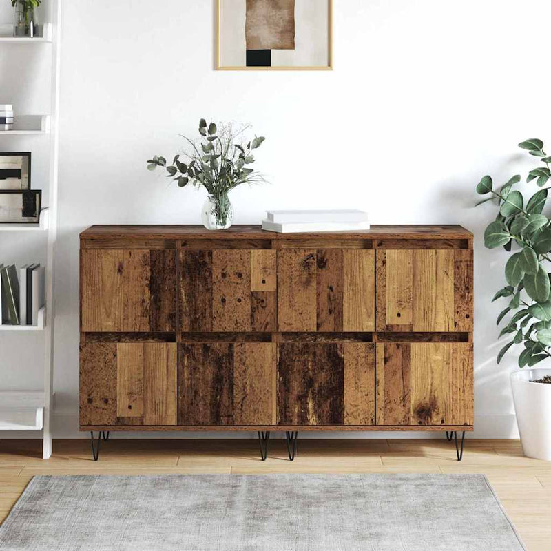 vidaXL Oldalszekrények 2 pcs Régi fa 120 x 35 x 70 cm Faanyag