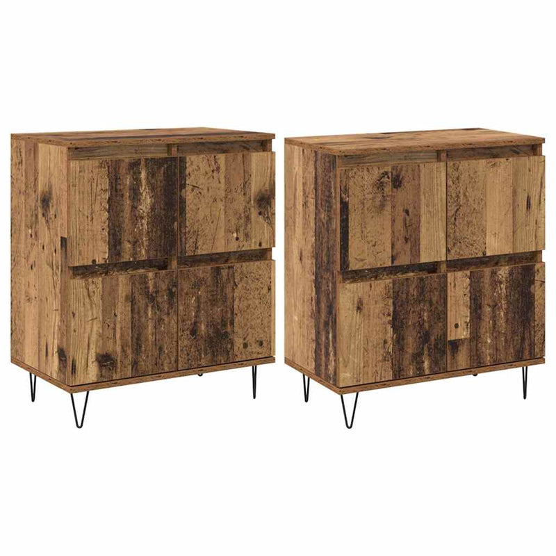 vidaXL Oldalszekrények 2 pcs Régi fa 120 x 35 x 70 cm Faanyag