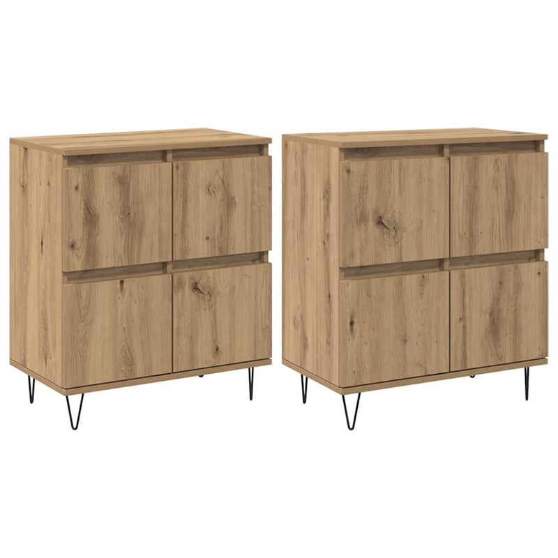 vidaXL Oldalszekrények 2 pcs kézműves tölgy 120 x 35 x 70 cm Faanyag