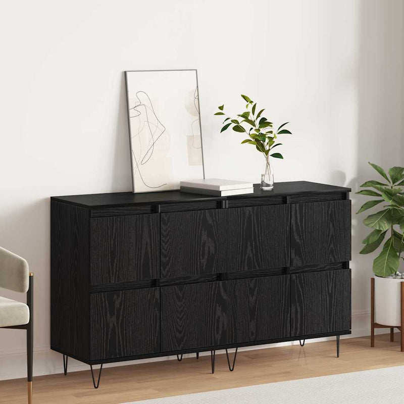 vidaXL Oldalszekrények 2 pcs Musta tammi 120 x 35 x 70 cm Faanyag