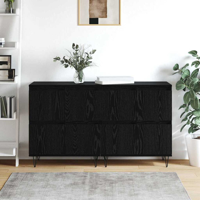 vidaXL Oldalszekrények 2 pcs Musta tammi 120 x 35 x 70 cm Faanyag