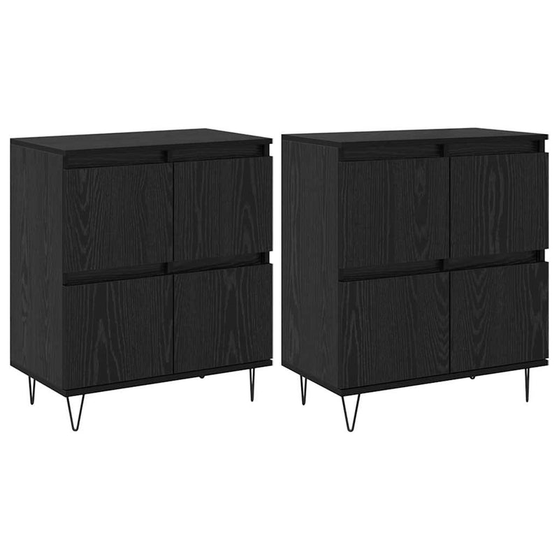 vidaXL Oldalszekrények 2 pcs Musta tammi 120 x 35 x 70 cm Faanyag