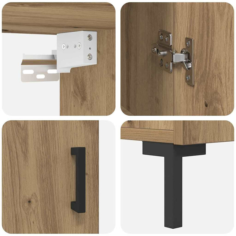 vidaXL Magasfiú kézműves tölgy 69,5 x 34 x 180 cm Faanyag