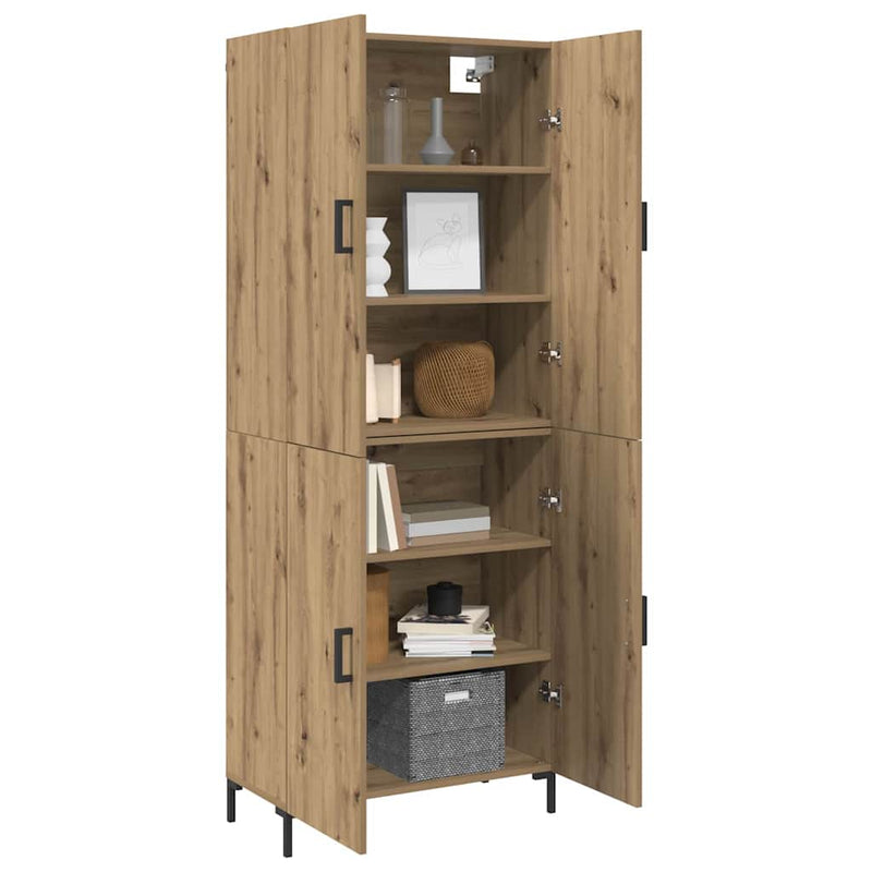 vidaXL Magasfiú kézműves tölgy 69.5 x 34 x 180 cm Faanyag