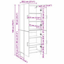vidaXL Magasfiú Musta tammi 69,5 x 34 x 180 cm Faanyag