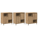 vidaXL Oldalszekrények 3 pcs kézműves tölgy 180 x 35 x 70 cm Faanyag