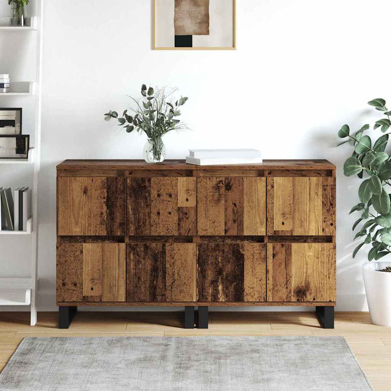 vidaXL Oldalszekrények 2 pcs Régi fa 120 x 35 x 70 cm Faanyag