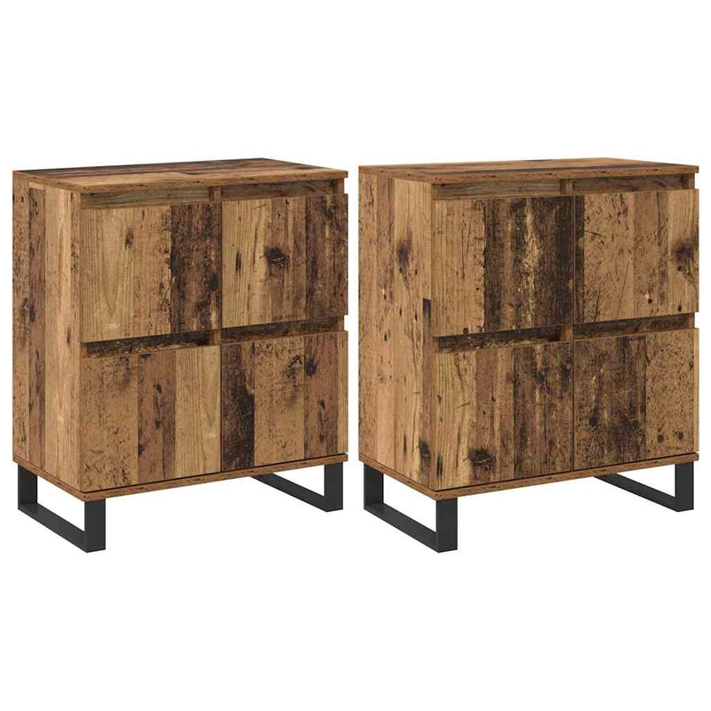 vidaXL Oldalszekrények 2 pcs Régi fa 120 x 35 x 70 cm Faanyag