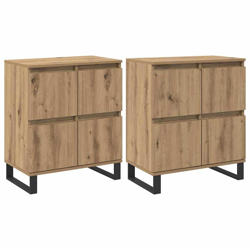 vidaXL Oldalszekrények 2 pcs kézműves tölgy 120 x 35 x 70 cm Faanyag