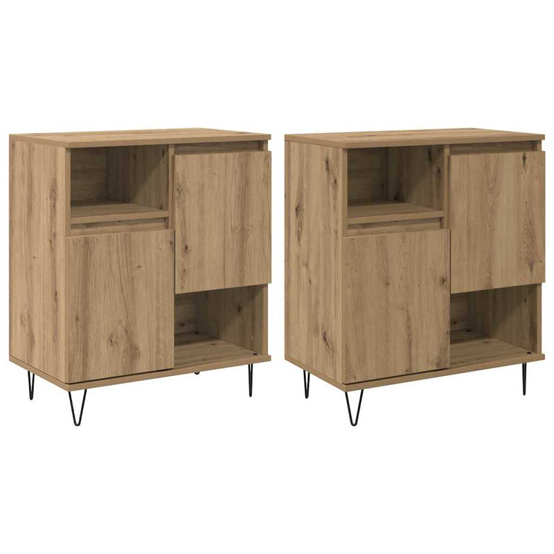 vidaXL Oldalszekrények 2 pcs kézműves tölgy 120 x 35 x 70 cm Faanyag