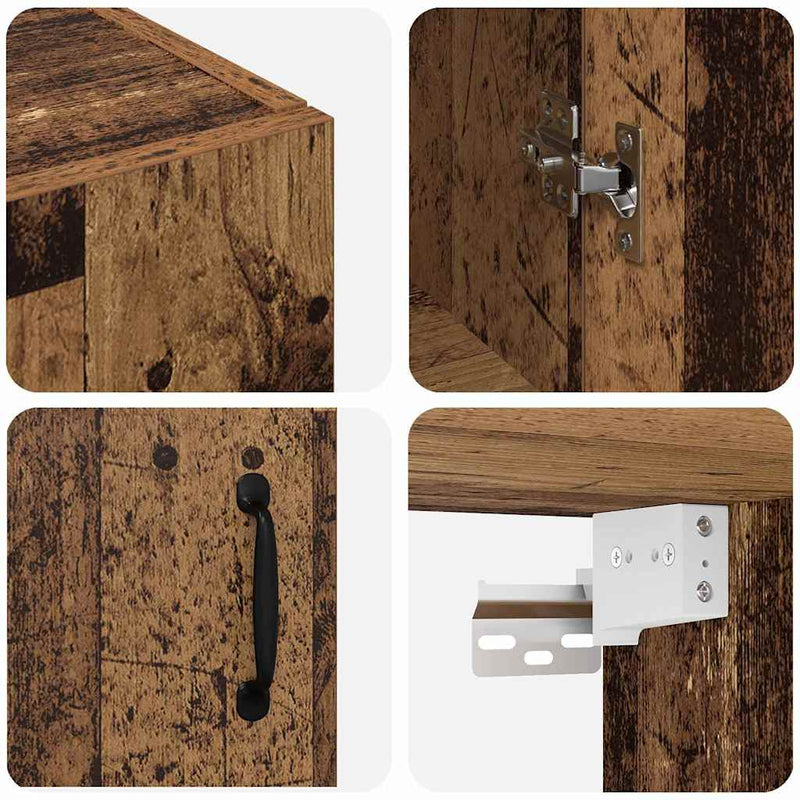 vidaXL Fali Szekrények 2 pcs Régi fa 69.5 x 34 x 90 cm Faanyag