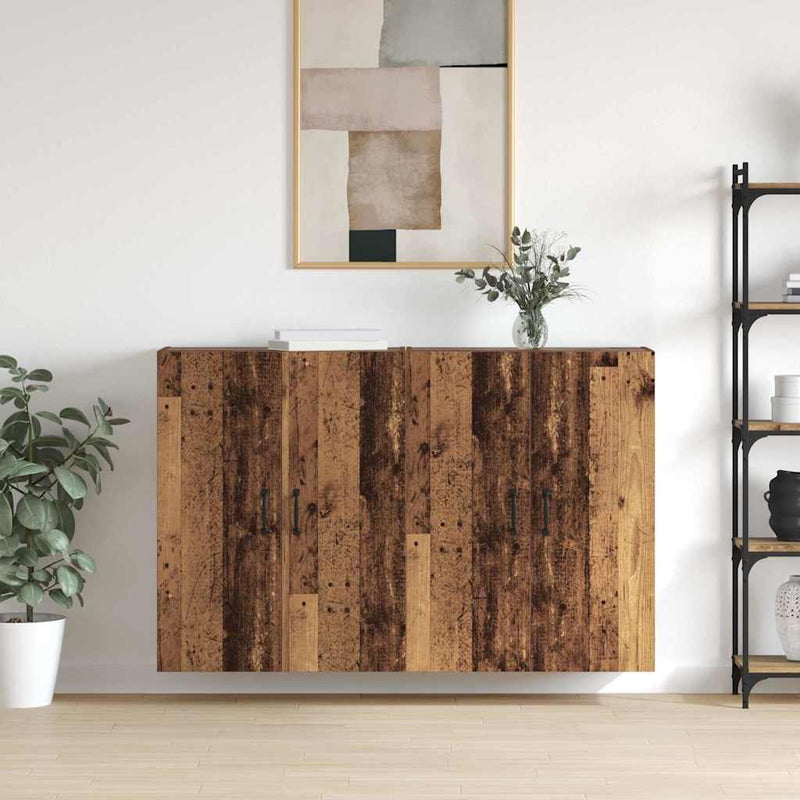 vidaXL Fali Szekrények 2 pcs Régi fa 69.5 x 34 x 90 cm Faanyag