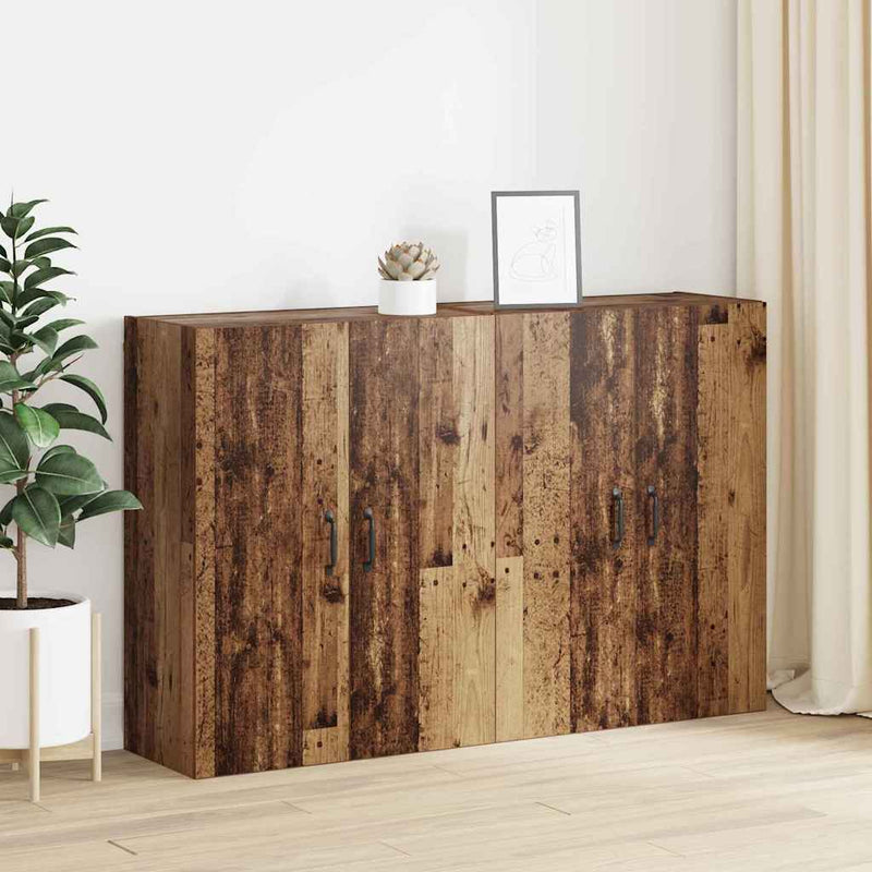 vidaXL Fali Szekrények 2 pcs Régi fa 69.5 x 34 x 90 cm Faanyag