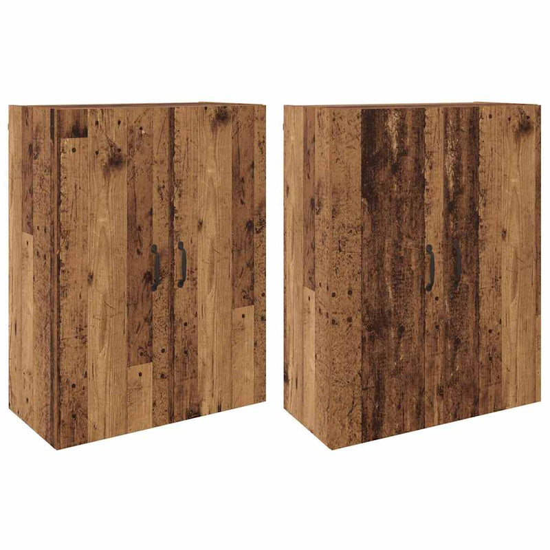 vidaXL Fali Szekrények 2 pcs Régi fa 69.5 x 34 x 90 cm Faanyag