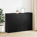 vidaXL Fali szekrény 2 pcs Fekete tölgy 69,5 x 34 x 90 cm Faanyag