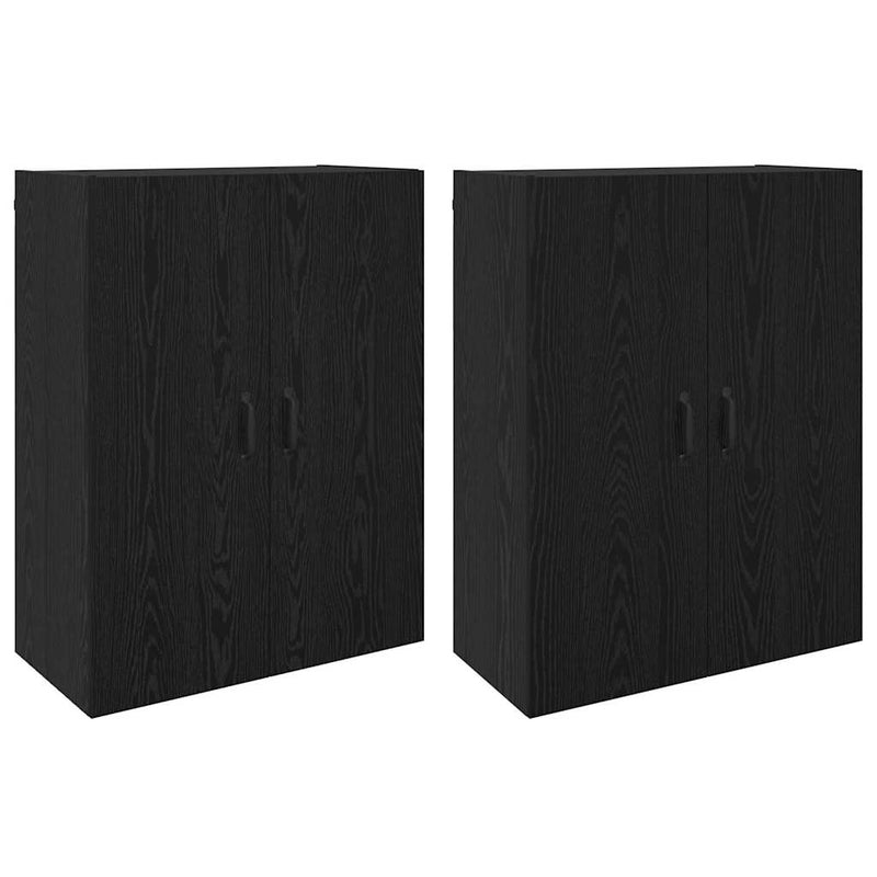 vidaXL Fali Szekrények 2 pcs Musta tammi 69.5 x 34 x 90 cm Faanyag