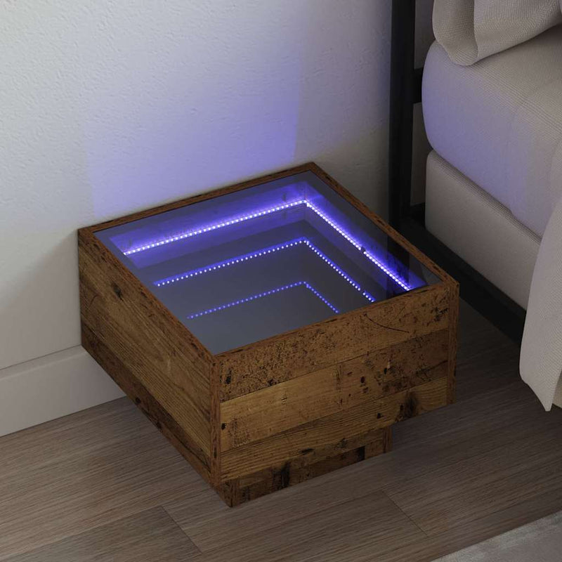 vidaXL Tárolószekrény Régi fa 40 x 40 x 30 cm Mérnöki fa és üveg