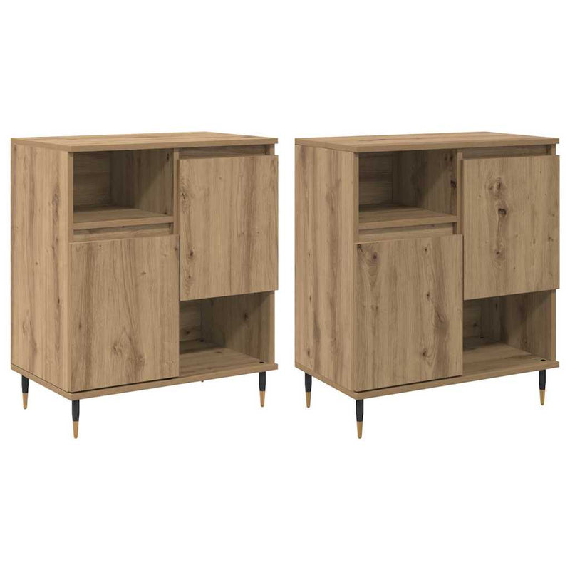 vidaXL Oldalszekrények 2 pcs kézműves tölgy 120 x 35 x 70 cm Faanyag