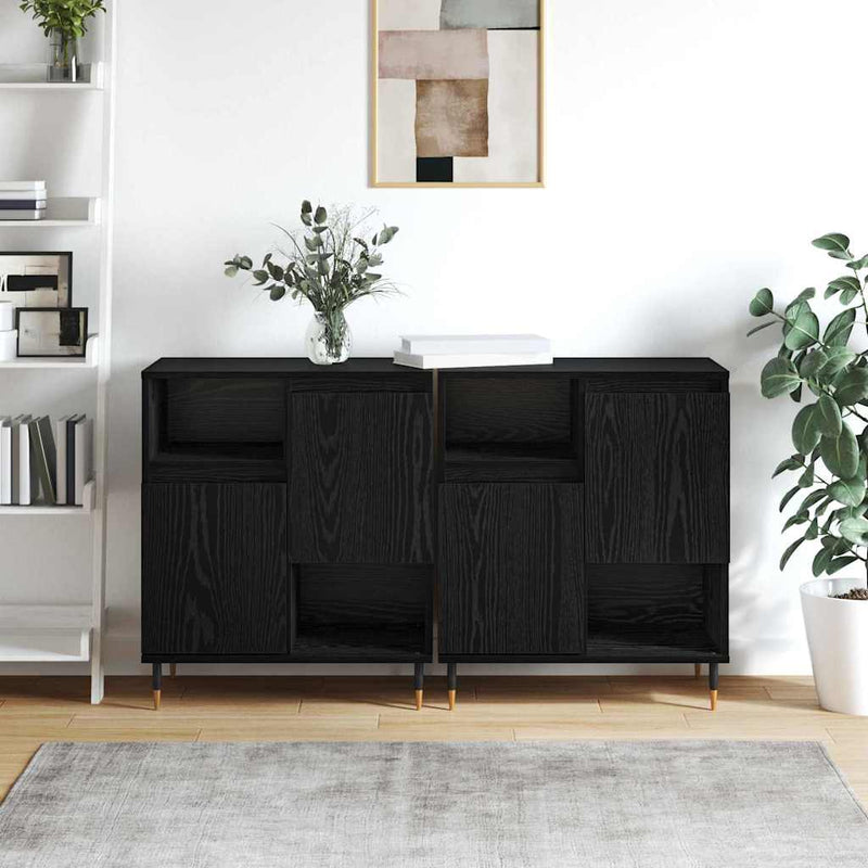 vidaXL Oldalszekrények 2 pcs Musta tammi 120 x 35 x 70 cm Faanyag