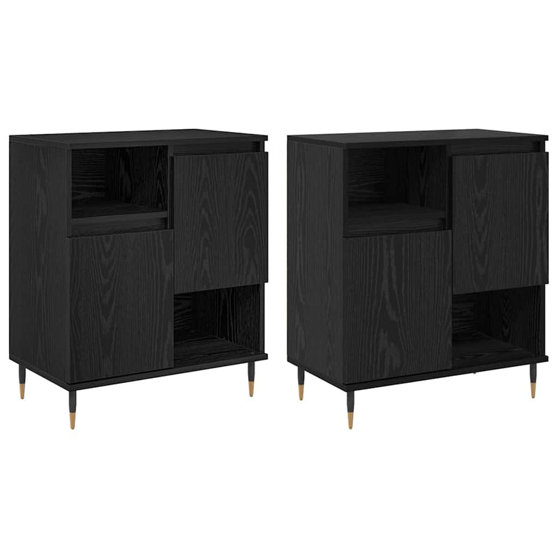 vidaXL Oldalszekrények 2 pcs Musta tammi 120 x 35 x 70 cm Faanyag